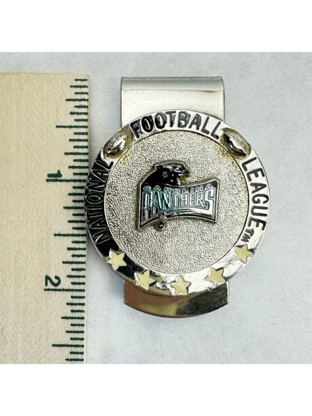 NFL Carolina Panthers Logo Money Clip Silver-tone Metal Football
